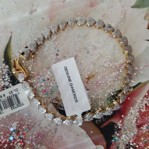 Brand new Heat Bracelet 24KT Over sterling with Genuine Diamond ... - Picture 8 of 9